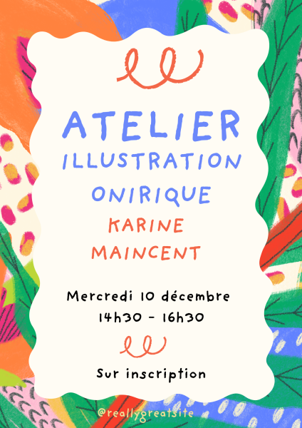Colorful Illustrated Art Classes Flyer